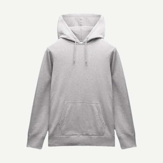 Reigning Champ midweight heather grey terry slim hoodie, sweatshirt with a comfortable fit and casual style.