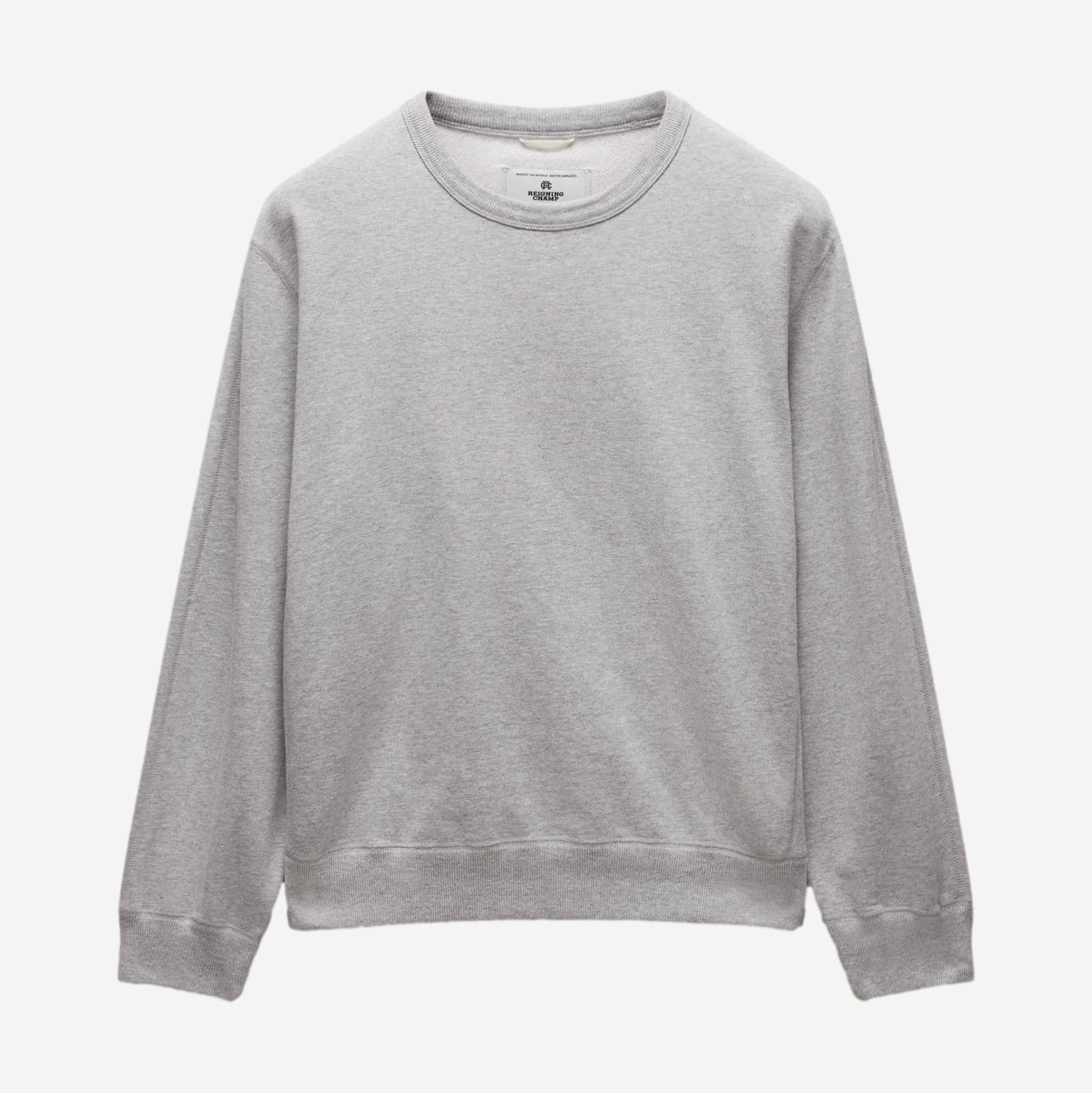 Knit Midweight Terry Standard Crewneck - Heather Grey - Galvanic.co