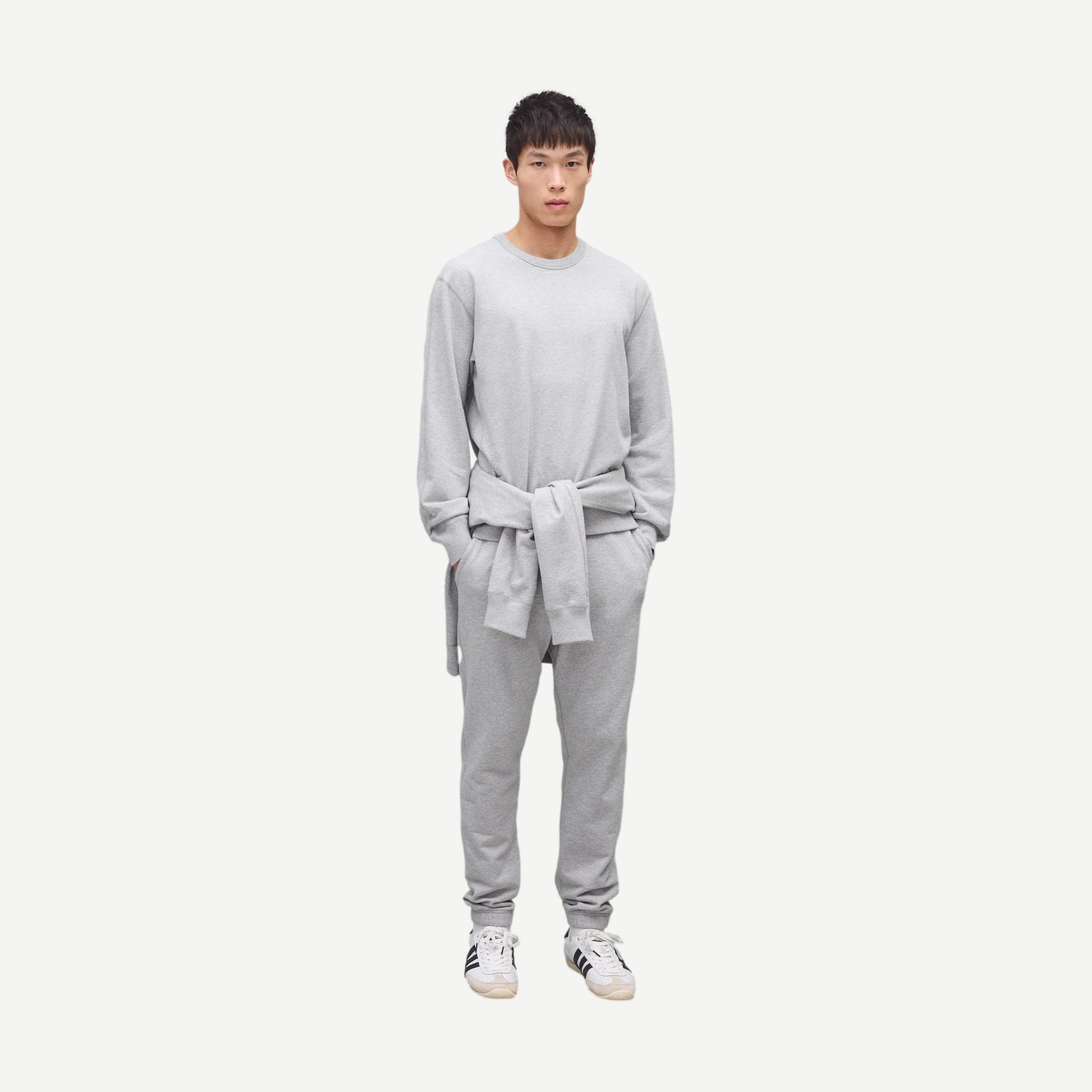 Knit Midweight Terry Standard Crewneck - Heather Grey - Galvanic.co