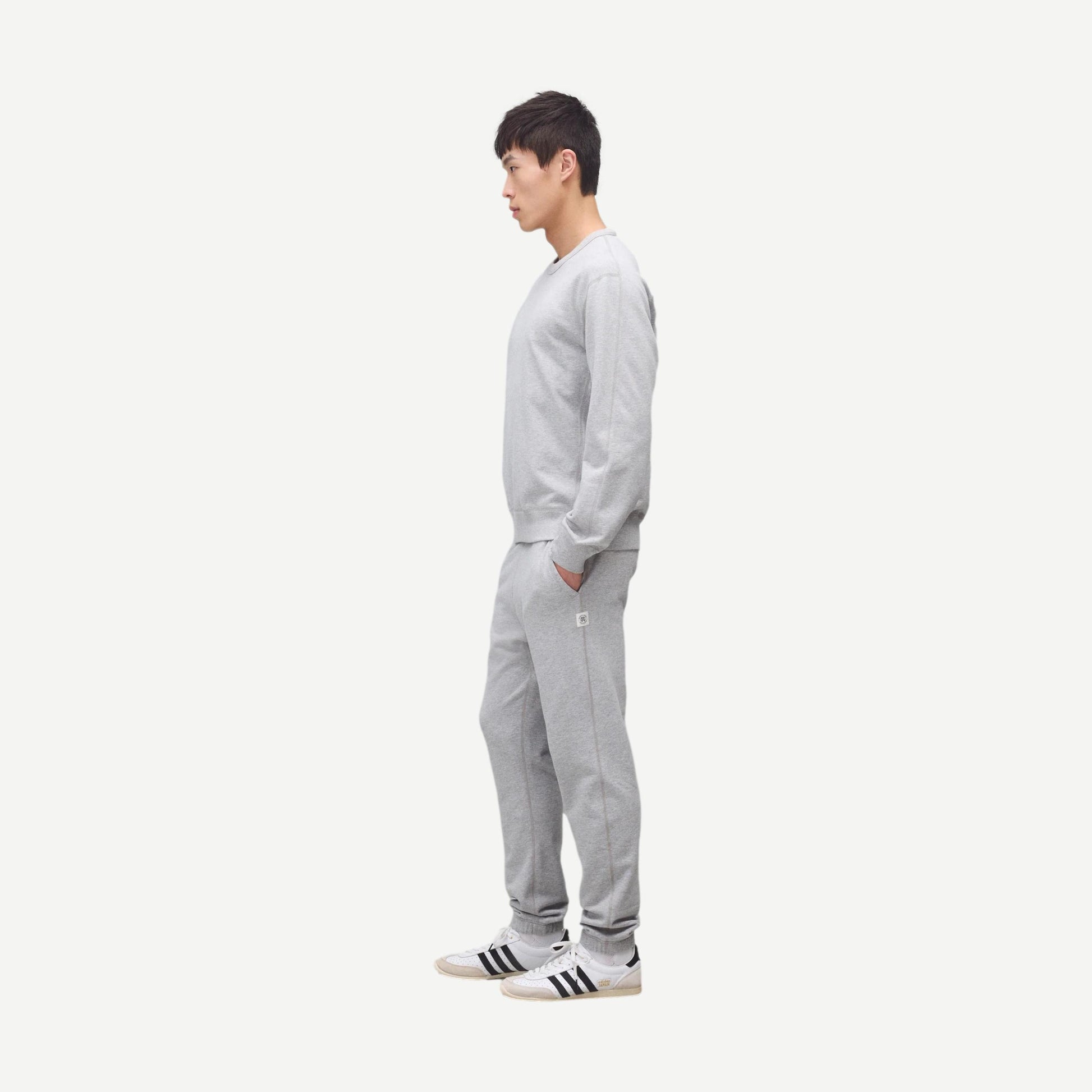 Knit Midweight Terry Standard Crewneck - Heather Grey - Galvanic.co