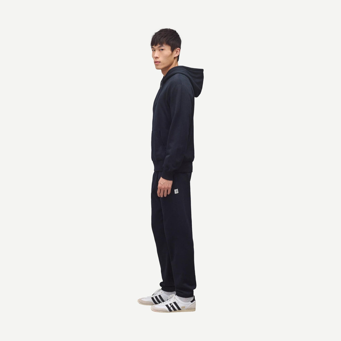 Knit Midweight Terry Standard Hoodie - Navy - Galvanic.co