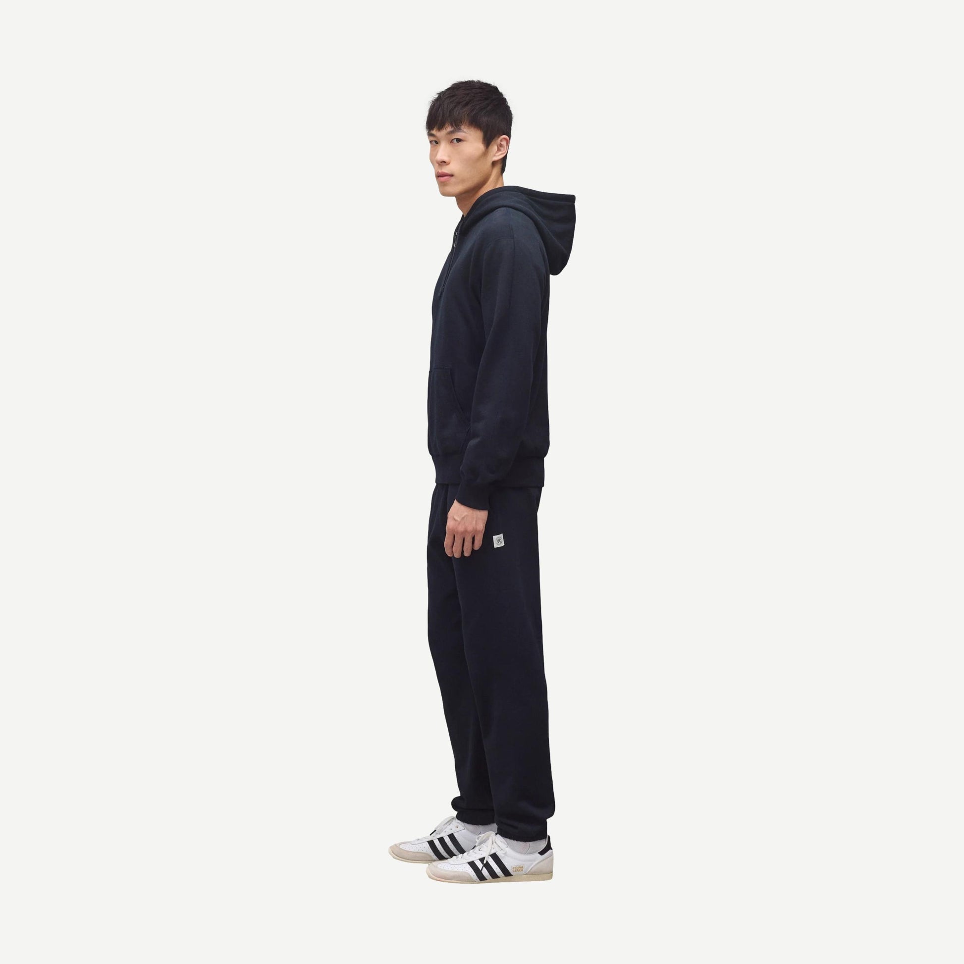 Knit Midweight Terry Standard Hoodie - Navy - Galvanic.co