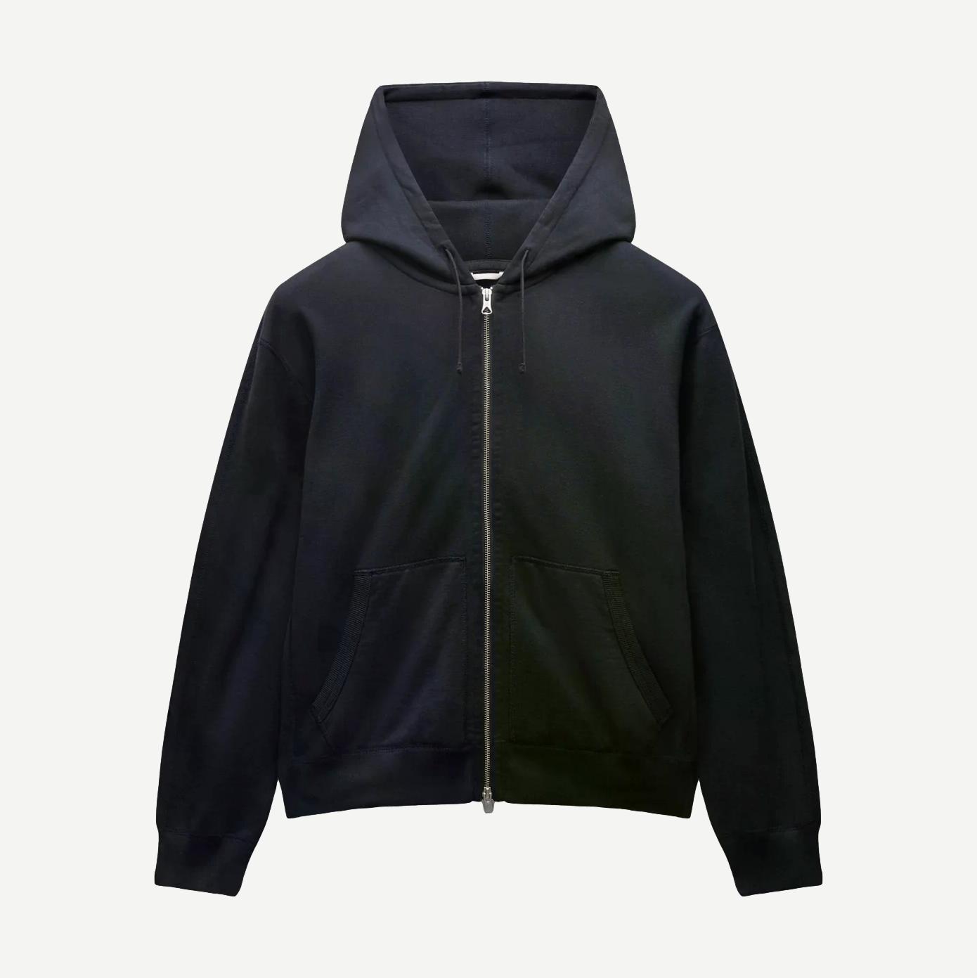 Midweight Terry Standard Zip Hoodie - Navy