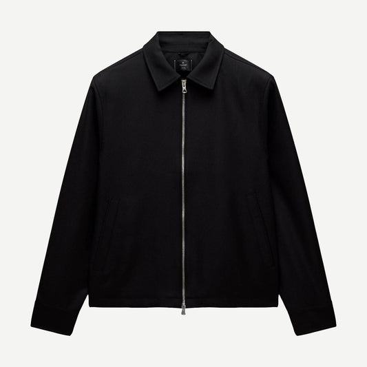 Wool Twill Venue Shirt - Black - Galvanic.co