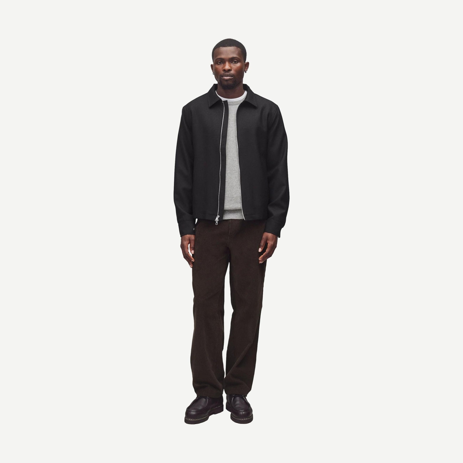 Wool Twill Venue Shirt - Black - Galvanic.co