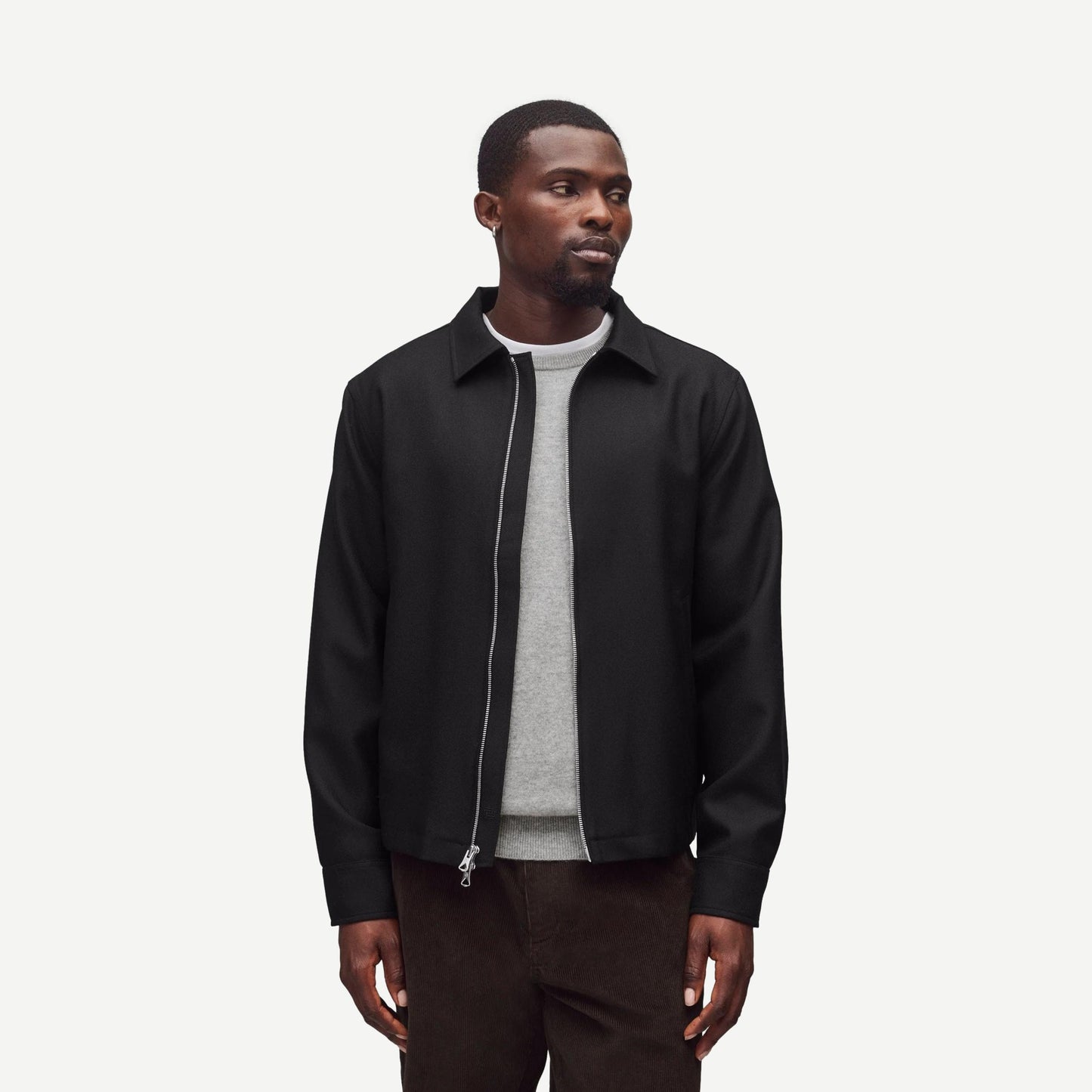Wool Twill Venue Shirt - Black - Galvanic.co
