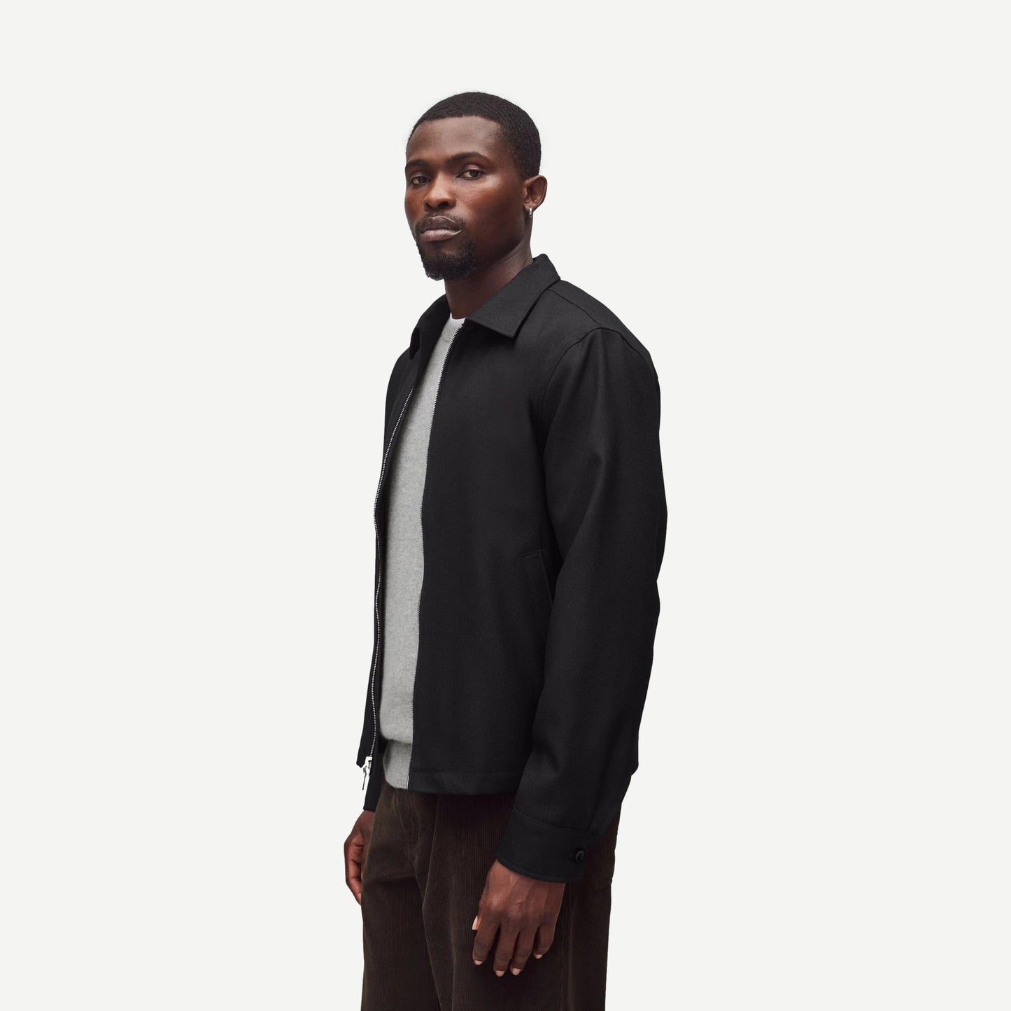 Wool Twill Venue Shirt - Black - Galvanic.co