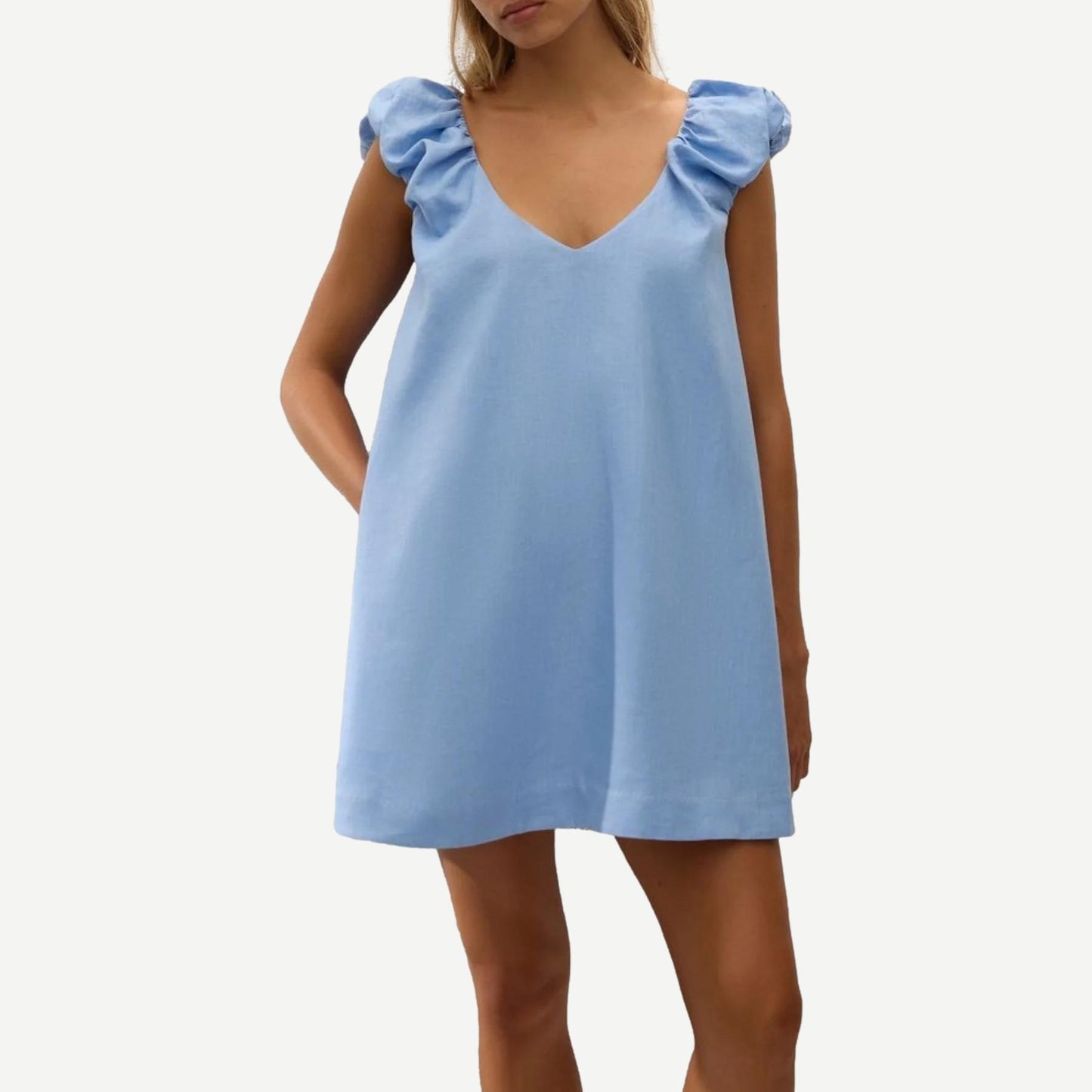 Nina Mini Dress - Sky Blue - Galvanic.co