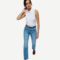 Greta Pintuck Top - White - Galvanic.co