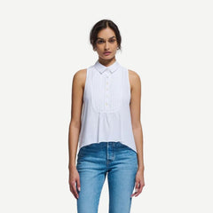 Greta Pintuck Top - White - Galvanic.co