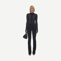 Sheer Rib Shirt - Black - Galvanic.co