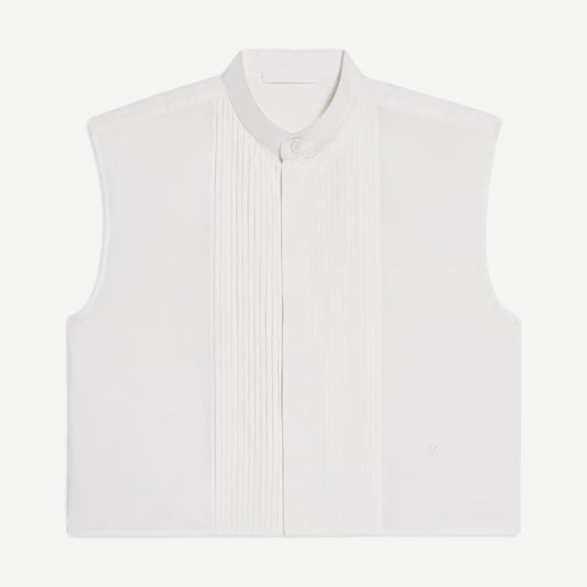 Sleeveless Tux Shirt - White - Galvanic.co