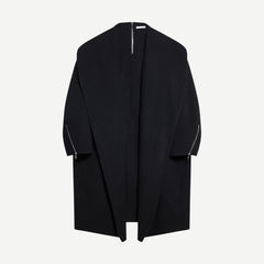 Double-Faced Apex Cocoon Coat - Black - Galvanic.co