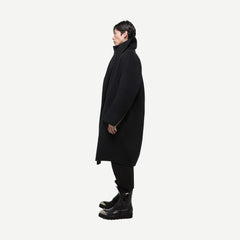 Double-Faced Apex Cocoon Coat - Black - Galvanic.co