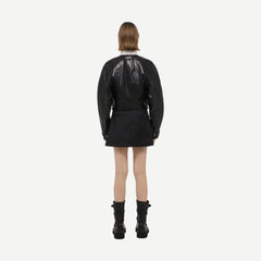 Leather Articulated Jacket - Black - Galvanic.co