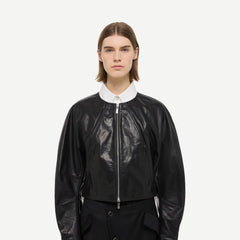 Leather Articulated Jacket - Black - Galvanic.co