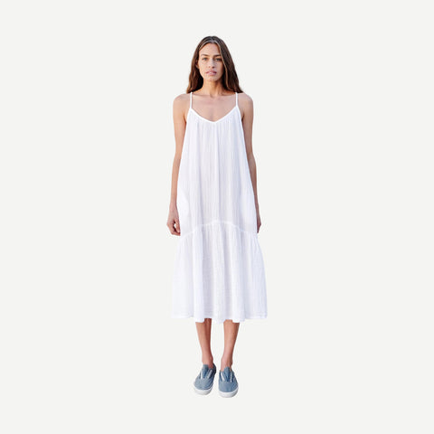 Maxi Flowy Dress - White - Galvanic.co