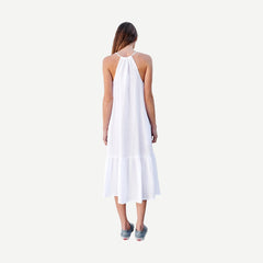 Maxi Flowy Dress - White - Galvanic.co