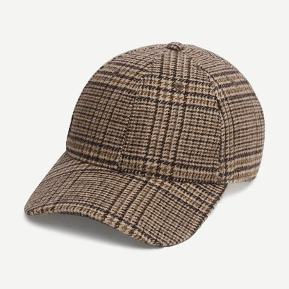 Harlow Baseball Cap - Camel Heritage Plaid