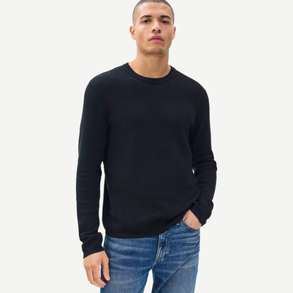 Harvey Rib L/S Crew - Black