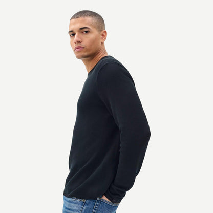 Harvey Rib L/S Crew - Black