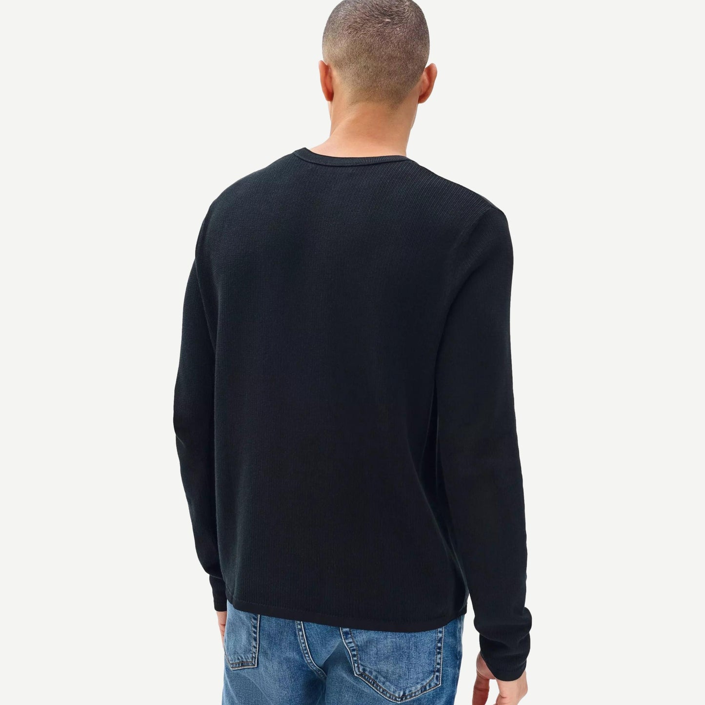 Harvey Rib L/S Crew - Black