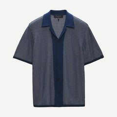 Harvey Knit Camp Shirt - Blue - Galvanic.co