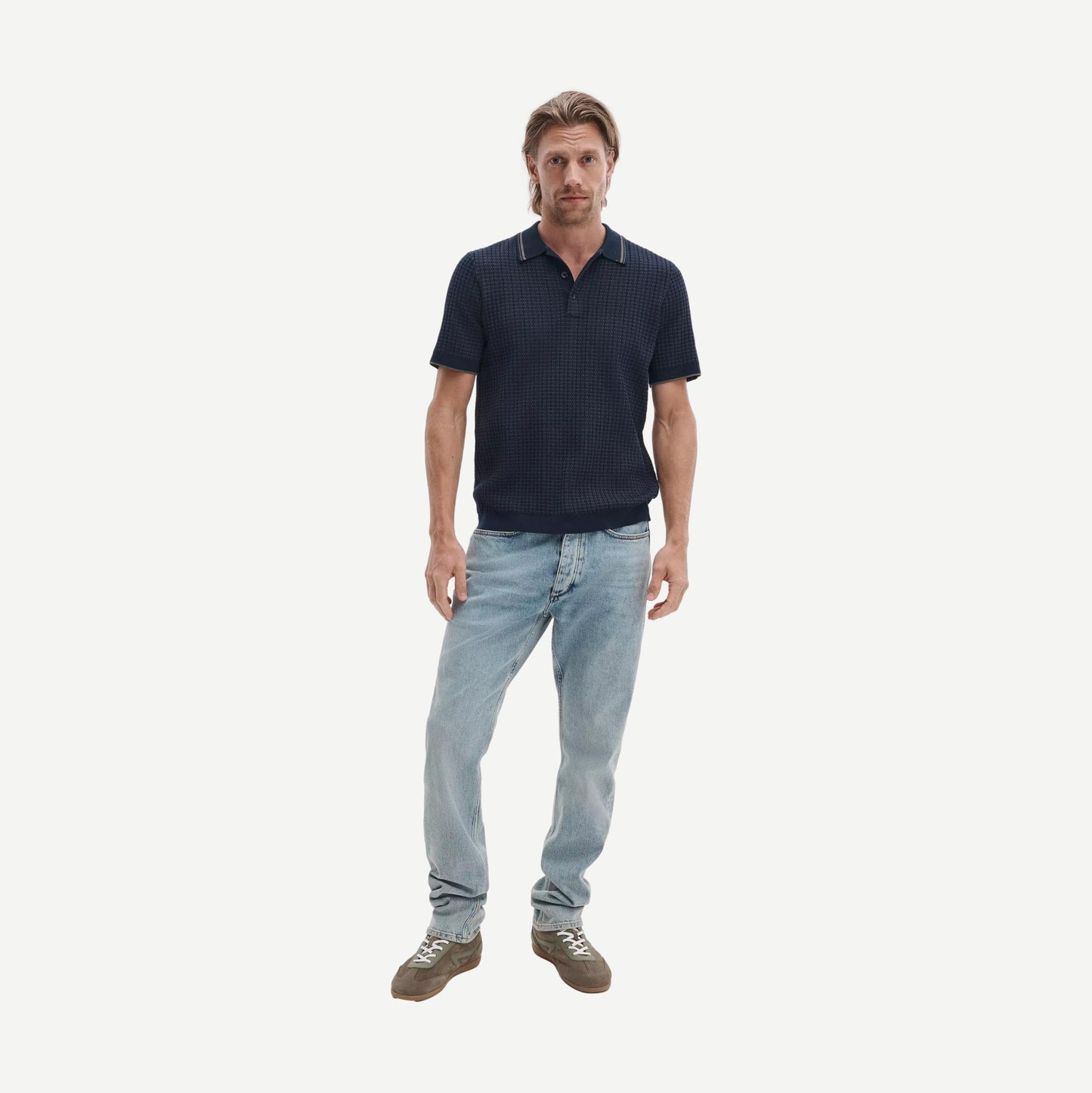 Harvey Rib Polo - Navy Multi - Galvanic.co
