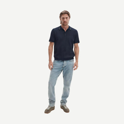 Harvey Rib Polo - Navy Multi - Galvanic.co