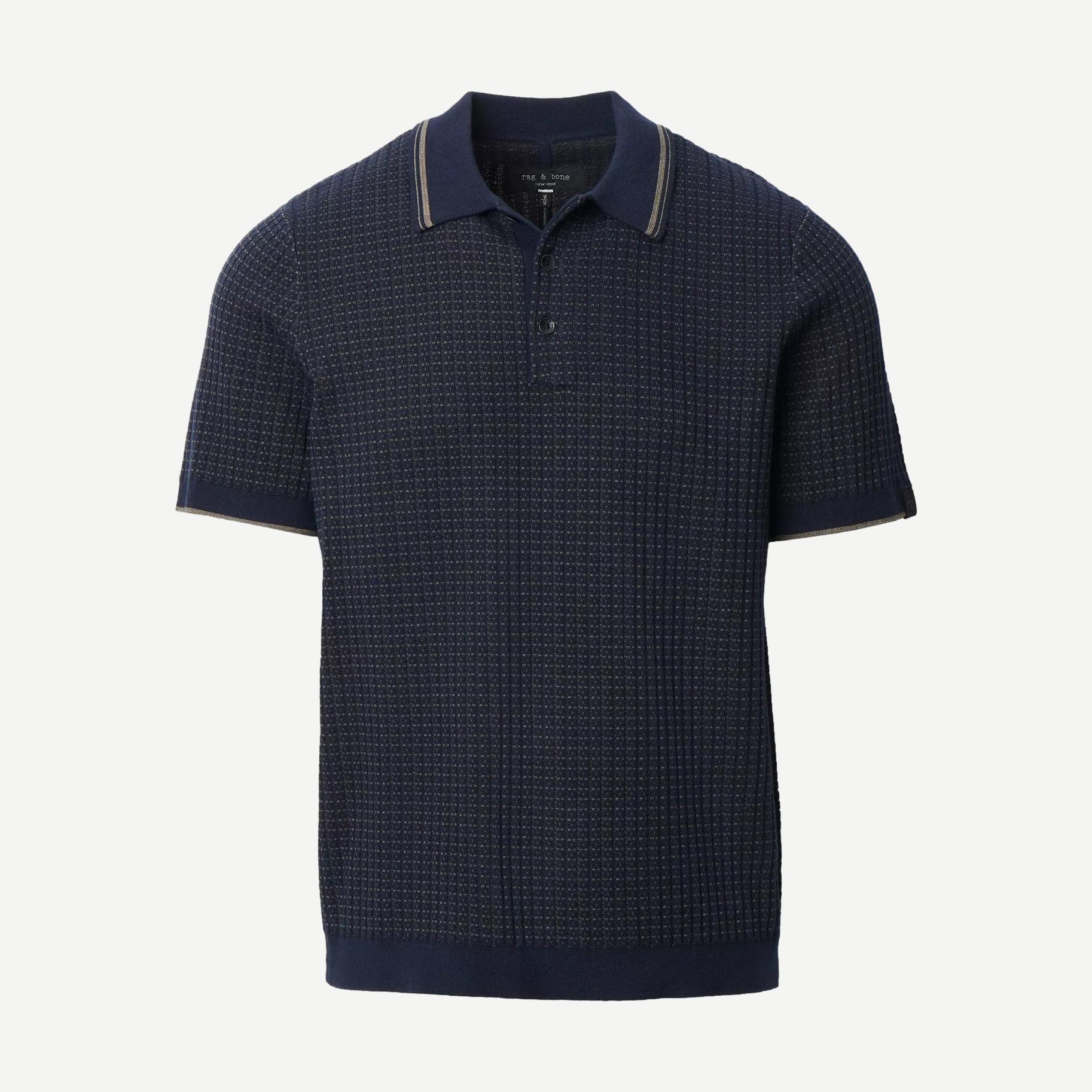 Harvey Rib Polo - Navy Multi - Galvanic.co