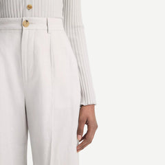 High Wasted Casual Tailored Wide Leg Pants - Salt Glass - Galvanic.co