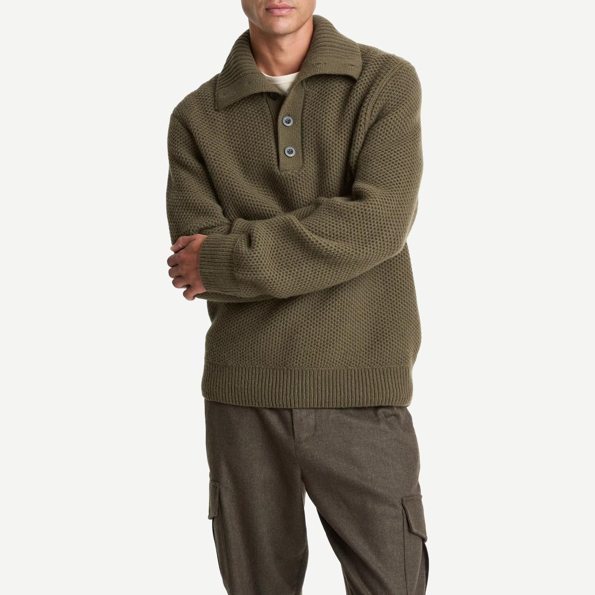 Honeycomb L/S Mock Neck - Leaf - Galvanic.co