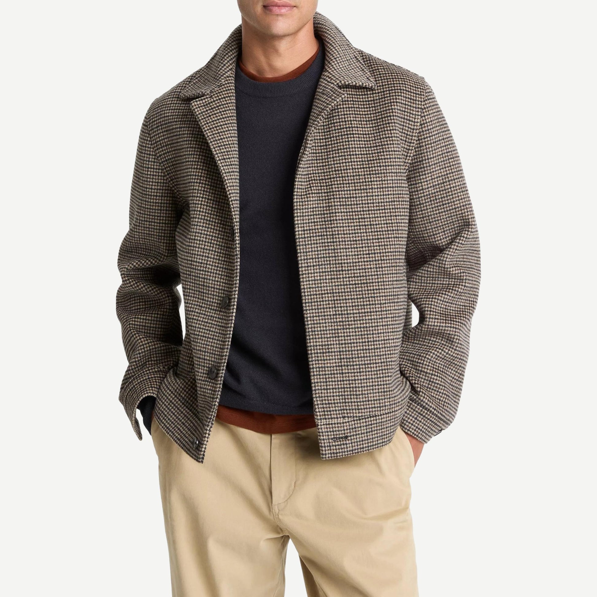 Houndstooth Bomber Jacket - Dark Roast Combo - Galvanic.co