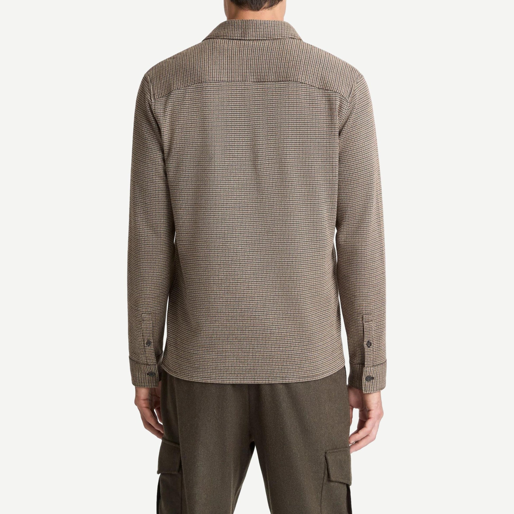 Houndstooth L/S Button Up - Dark Roast - Galvanic.co