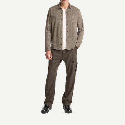 Houndstooth L/S Button Up - Dark Roast - Galvanic.co