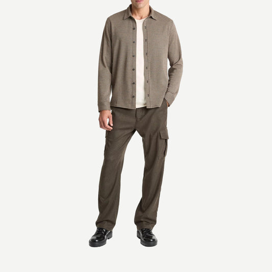 Houndstooth L/S Button Up - Dark Roast - Galvanic.co