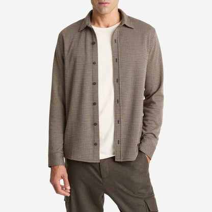 Houndstooth L/S Button Up - Dark Roast - Galvanic.co