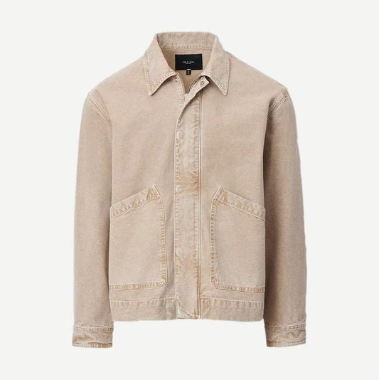 Rag and Bone Canvas Hudson Jacket in antique taupe, stylish men's jacket with a rugged look and durable fabric.