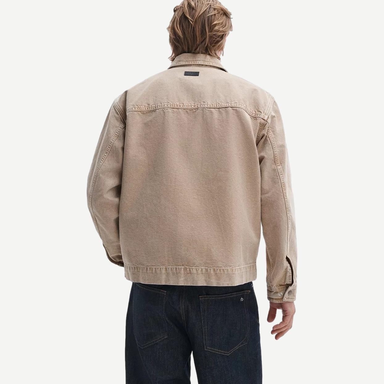 Rag and Bone Canvas Hudson Jacket in antique taupe, stylish men's jacket with a classic fit and durable fabric.