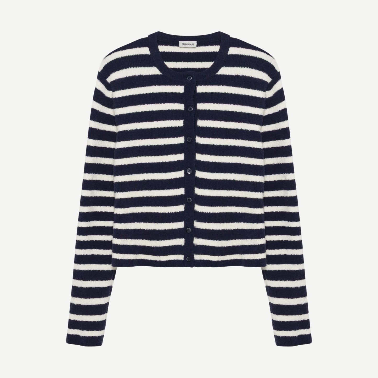 Hartland Knit Crewneck Cardigan - Midnight Stripe - Galvanic.co