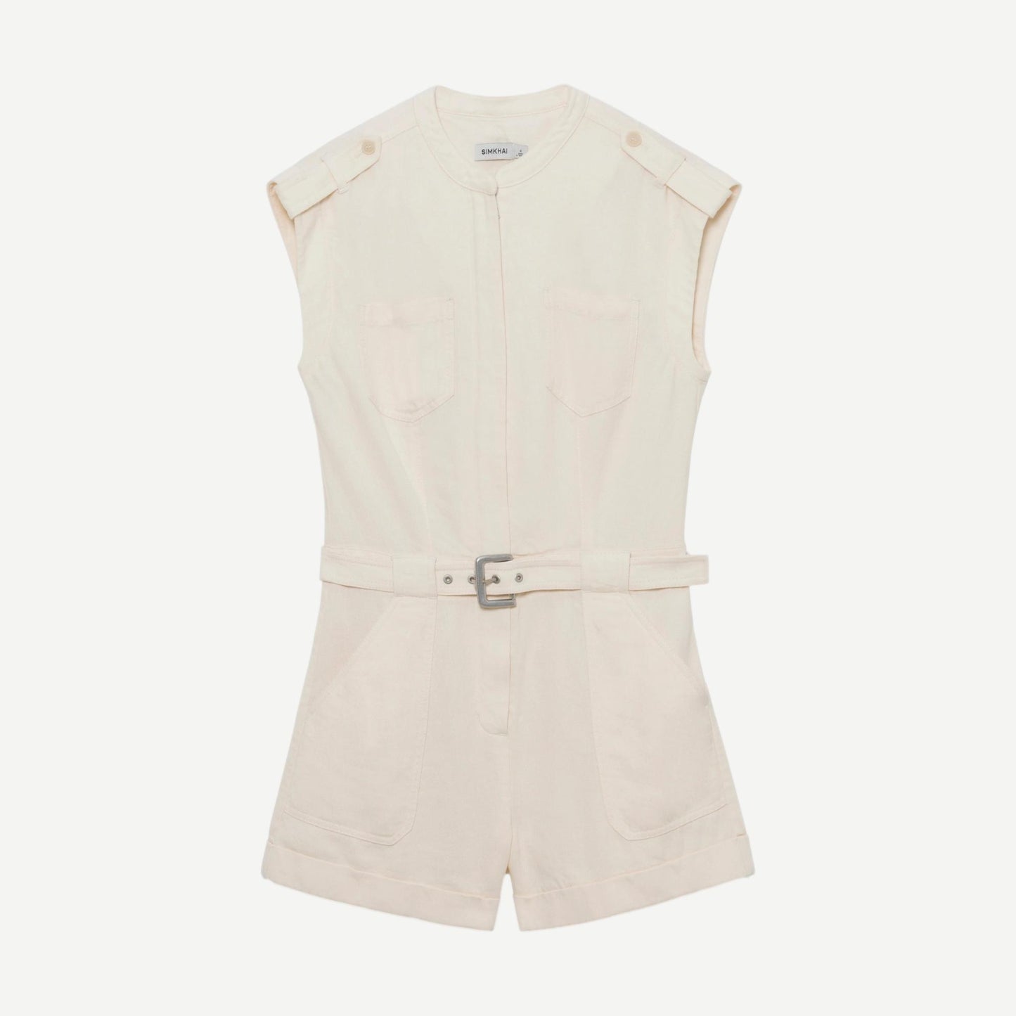Tinka Belted Romper - Ecru