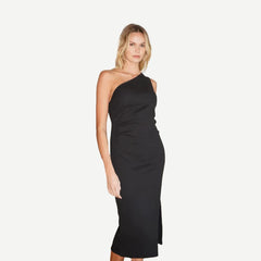 Ariel Cotton Rib Dress - Black - Galvanic.co