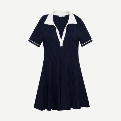 Page Knit Polo Mini Dress - Midnight Multi