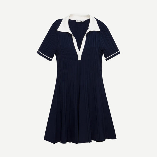 Page Knit Polo Mini Dress - Midnight Multi - Galvanic.co