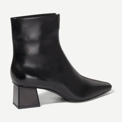Rider Leather Zip Front Boot - Black