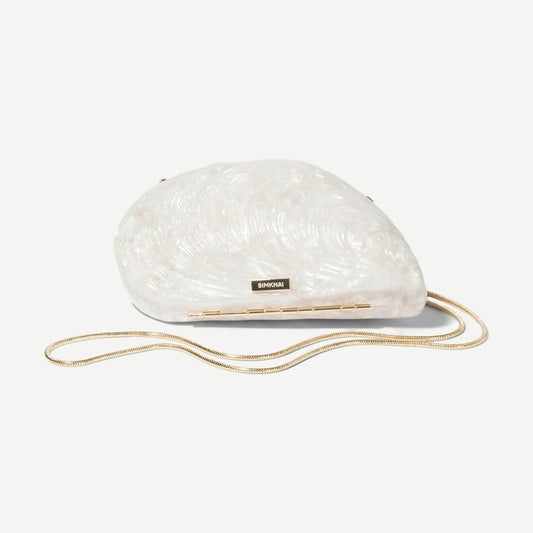 Bridget Pearl Oyster Clutch - Ivory - Galvanic.co