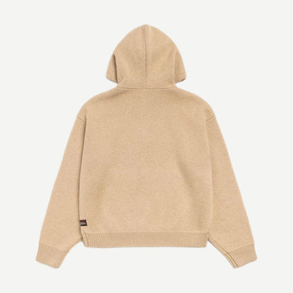 Quarter Zip Sweater Hood - Tan