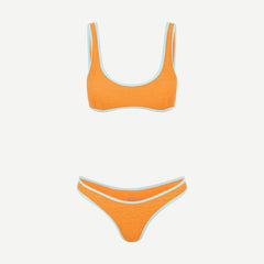 90's Duo Crop Top - Apricot Sky Crimp - Galvanic.co