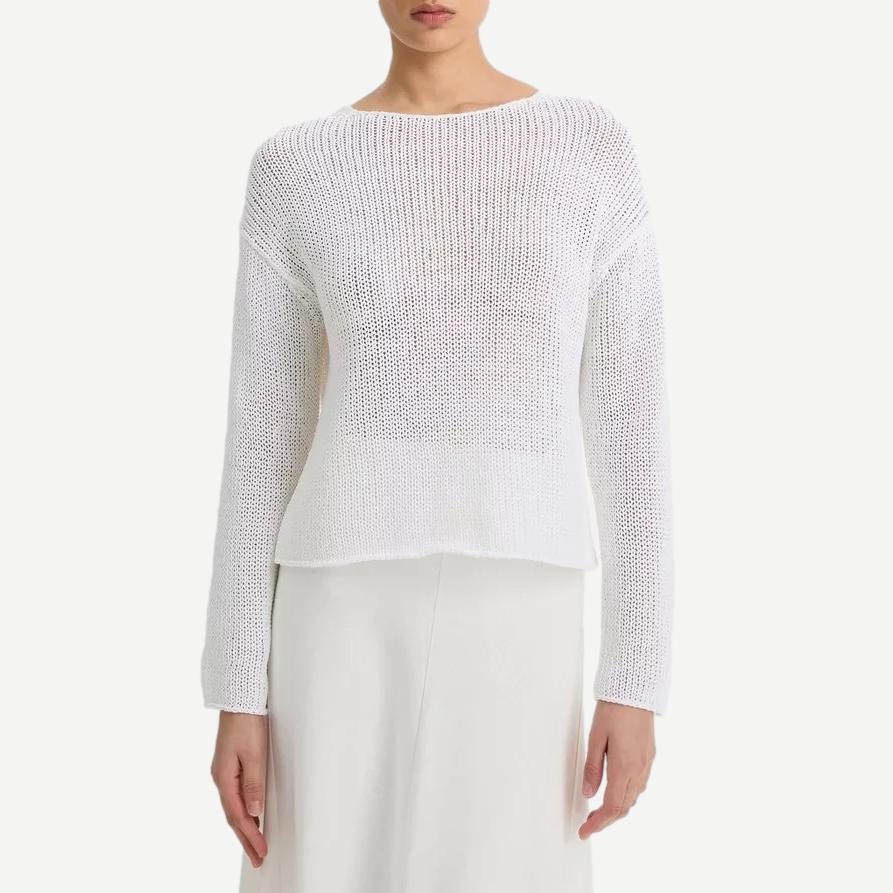 Coated Cotton Pullover - Optic White - Galvanic.co