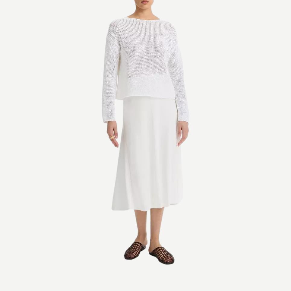 Coated Cotton Pullover - Optic White - Galvanic.co